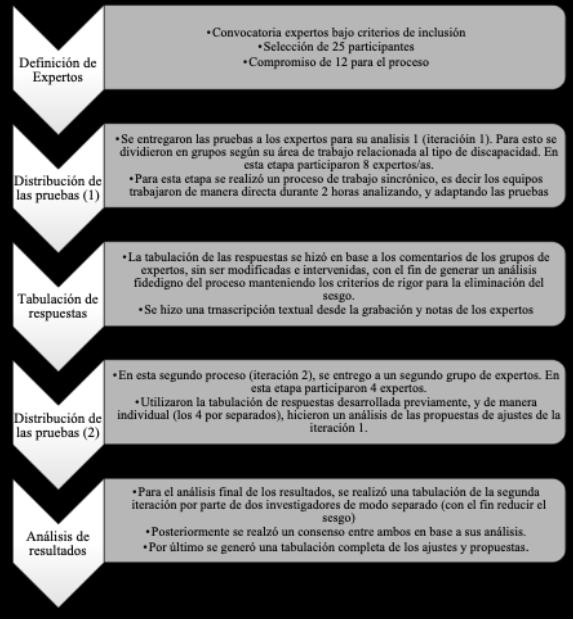 Resumen del procedimiento del análisis, validación
y adaptación de las pruebas de condición física y habilidades motrices
